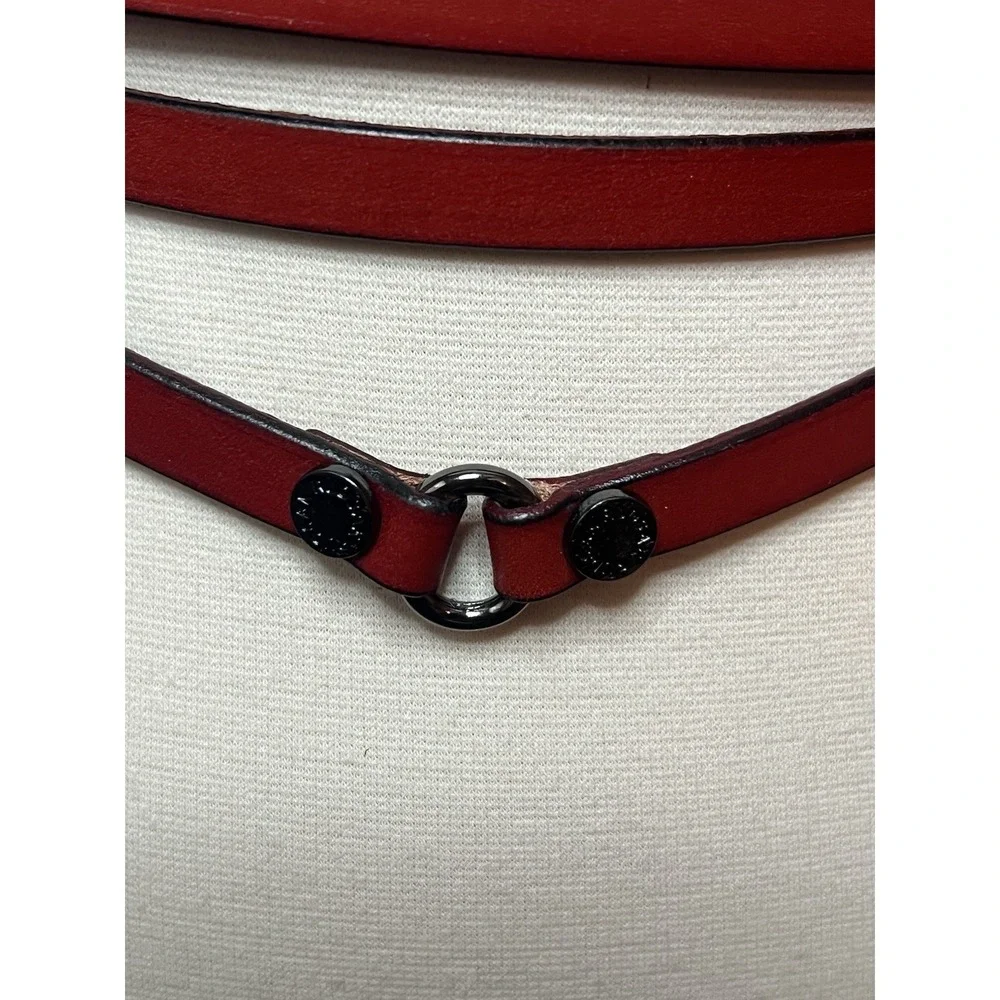 Rare Vintage Women's Red Leather Triple‎ Wrap Belt One Size Small Medium Large